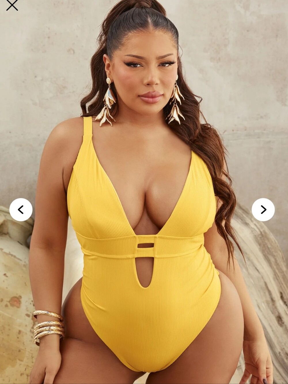 Fashion Nova Yellow One Piece